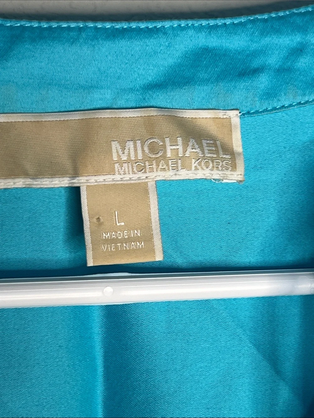 Michael Kors Turquoise Zip-Front Tunic Blouse